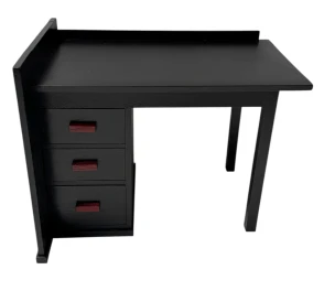 Art Deco Modernist Black Lacquered Desk or Writing Table, 1930s